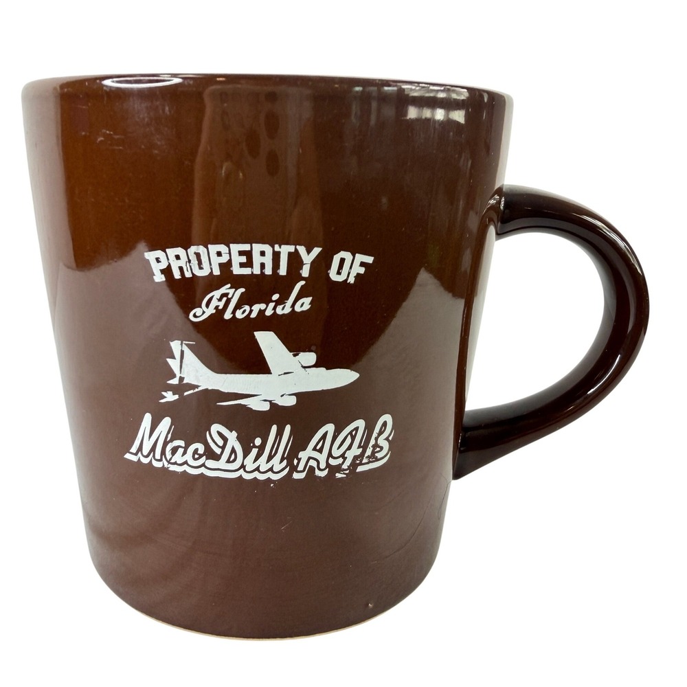 MacDill AFB Coffee Mug Brown Military Souvenir Collectible Ceramic Cup 16oz
